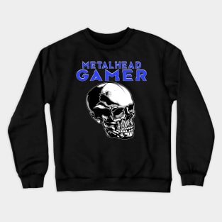 Metalhead Gamer Full Skull Blue Crewneck Sweatshirt